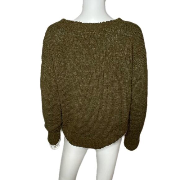 Sanctuary Women's Olive Green Popcorn Textured Crew Neck Pullover Sweater sz XS - Picture 3 of 5